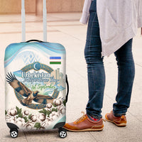 Uzbekistan Independence Day Luggage Cover Honor The Legacy Flying Eagle Plants National Emblem