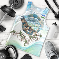 Uzbekistan Independence Day Men Tank Top Honor The Legacy Flying Eagle Plants National Emblem