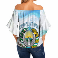 Uzbekistan Independence Day Off Shoulder Wrap Waist Top Honor The Legacy Flying Eagle Plants National Emblem