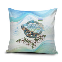 Uzbekistan Independence Day Pillow Cover Honor The Legacy Flying Eagle Plants National Emblem