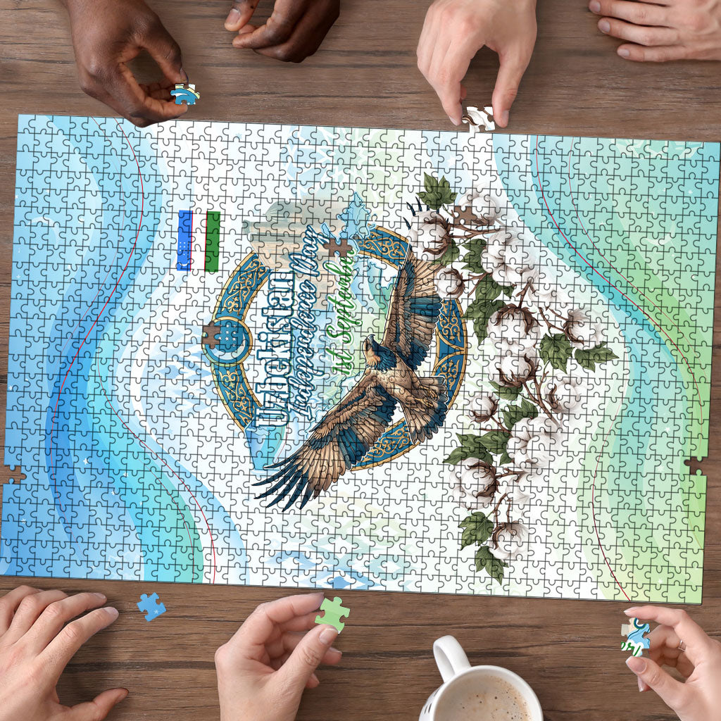 Uzbekistan Independence Day Puzzle Honor The Legacy Flying Eagle Plants National Emblem