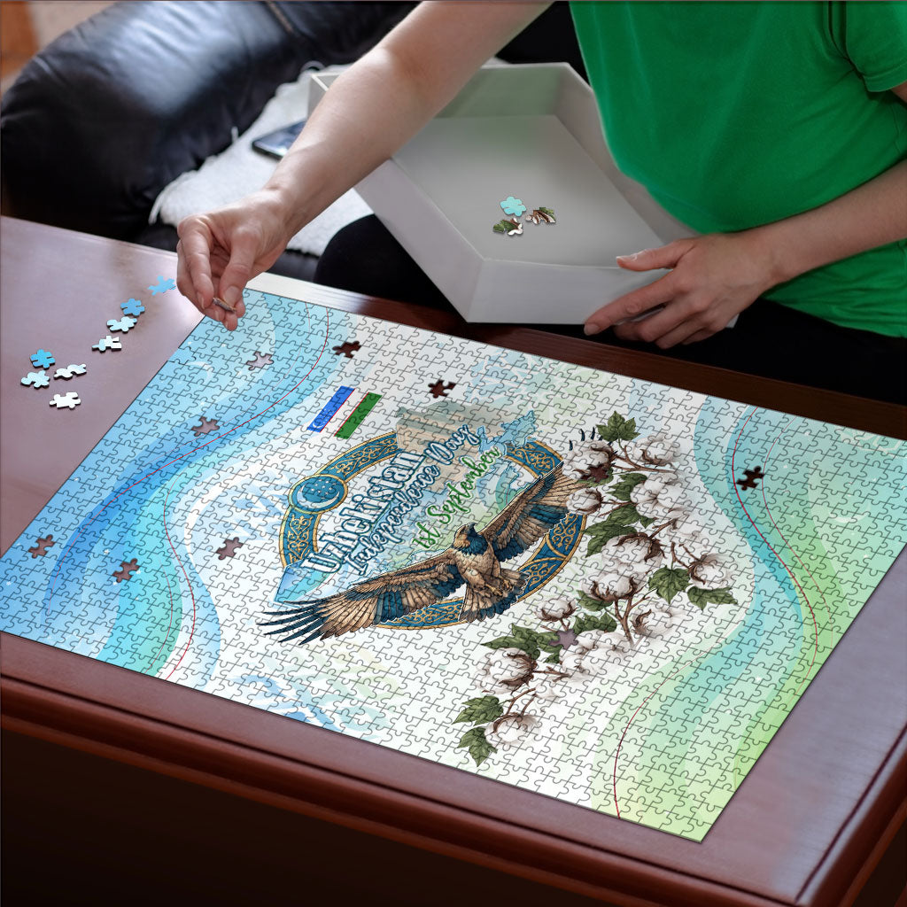 Uzbekistan Independence Day Puzzle Honor The Legacy Flying Eagle Plants National Emblem