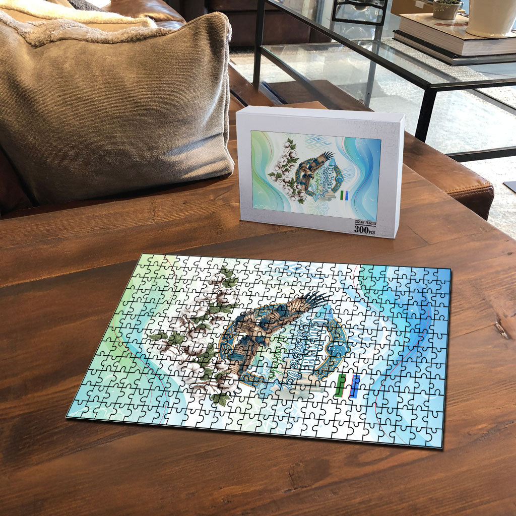 Uzbekistan Independence Day Puzzle Honor The Legacy Flying Eagle Plants National Emblem