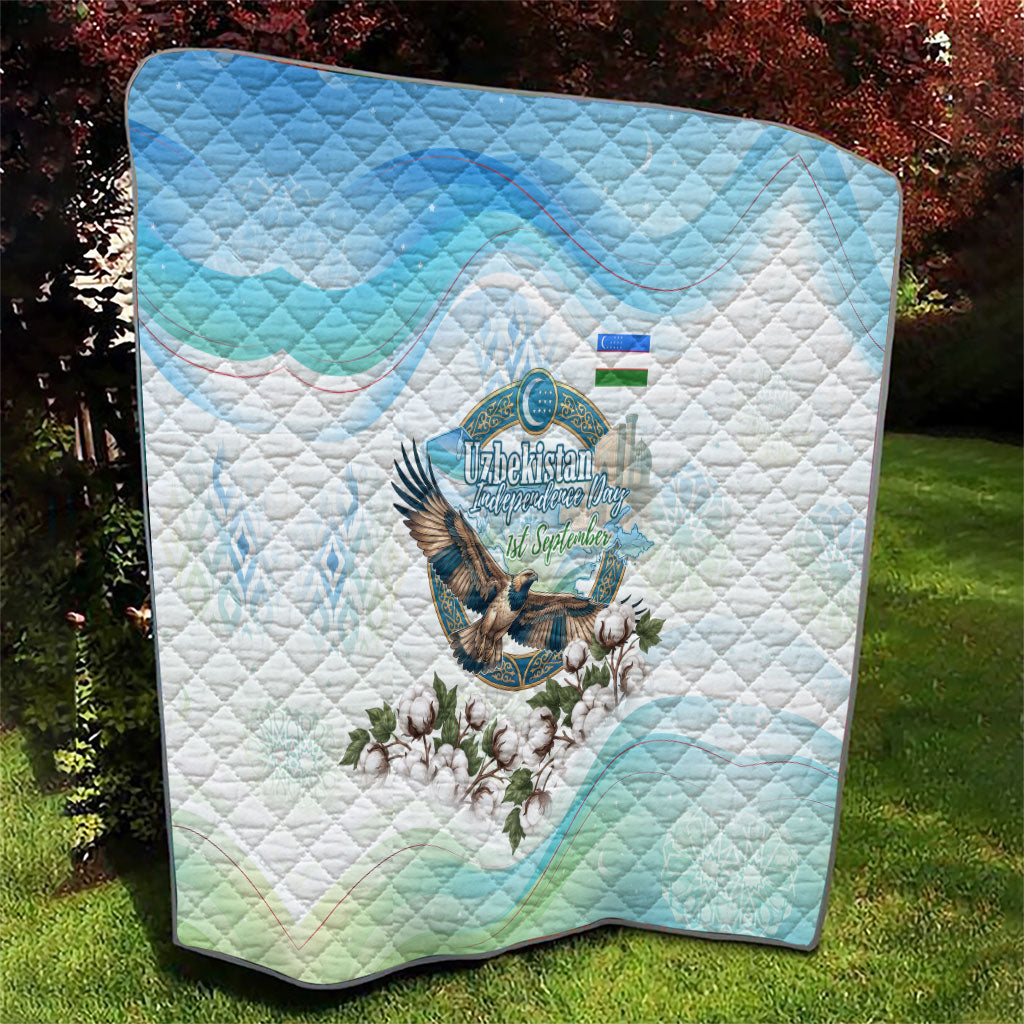Uzbekistan Independence Day Quilt Honor The Legacy Flying Eagle Plants National Emblem