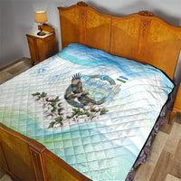 Uzbekistan Independence Day Quilt Honor The Legacy Flying Eagle Plants National Emblem