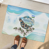 Uzbekistan Independence Day Rubber Doormat Honor The Legacy Flying Eagle Plants National Emblem