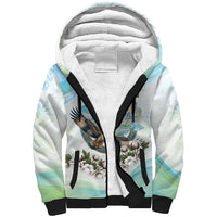 Uzbekistan Independence Day Sherpa Hoodie Honor The Legacy Flying Eagle Plants National Emblem