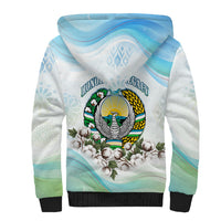Uzbekistan Independence Day Sherpa Hoodie Honor The Legacy Flying Eagle Plants National Emblem