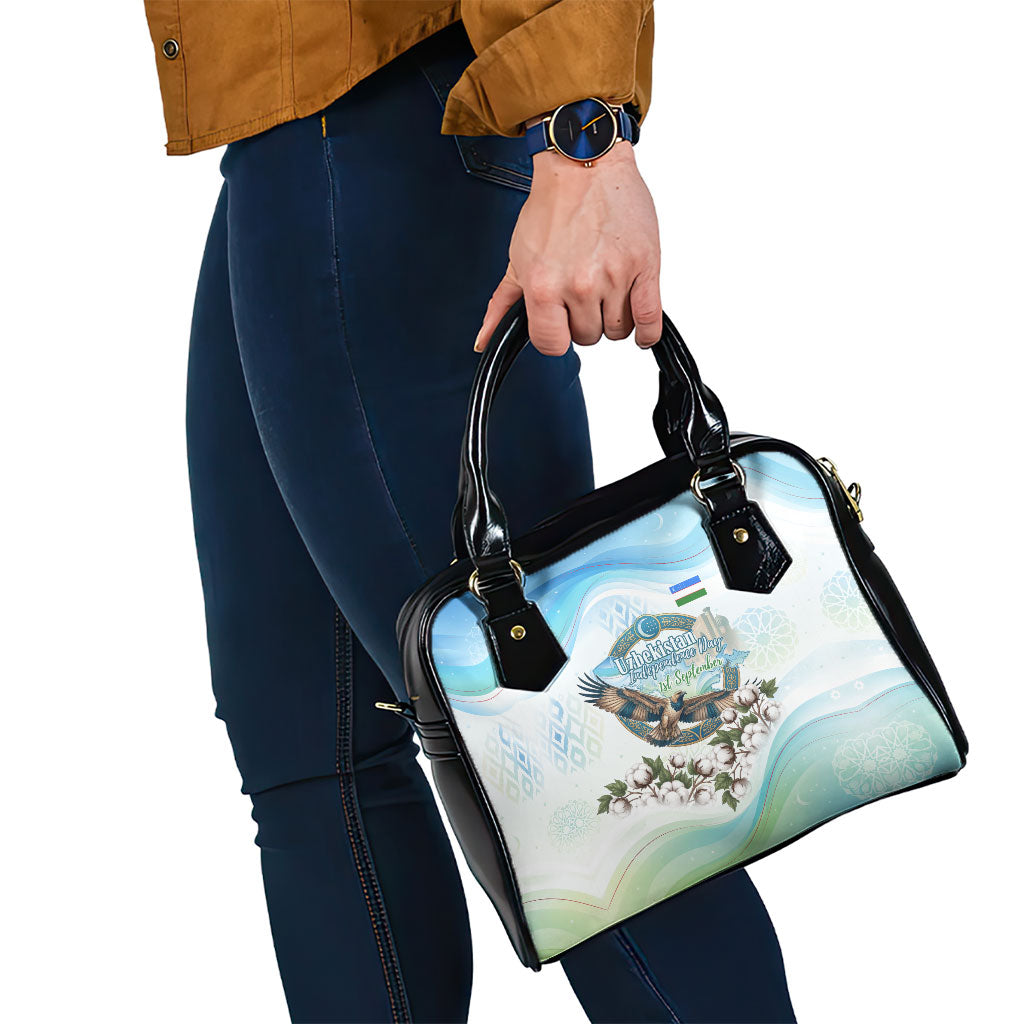 Uzbekistan Independence Day Shoulder Handbag Honor The Legacy Flying Eagle Plants National Emblem