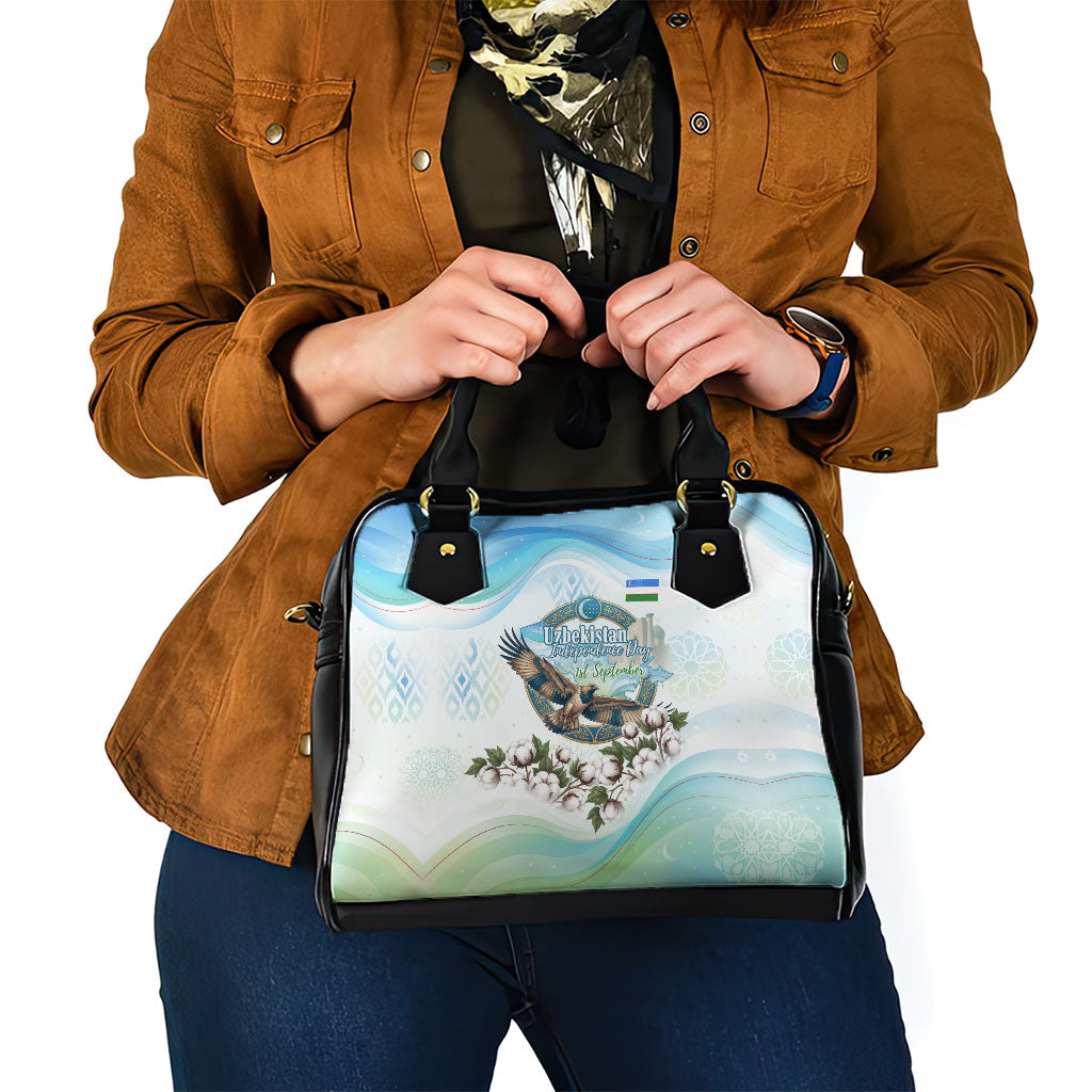Uzbekistan Independence Day Shoulder Handbag Honor The Legacy Flying Eagle Plants National Emblem