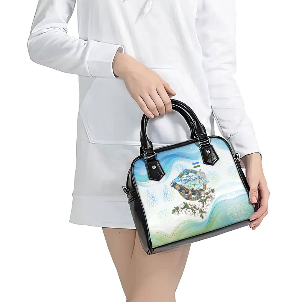 Uzbekistan Independence Day Shoulder Handbag Honor The Legacy Flying Eagle Plants National Emblem