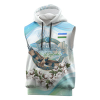 Uzbekistan Independence Day Sleeveless Hoodie Honor The Legacy Flying Eagle Plants National Emblem