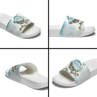 Uzbekistan Independence Day Slide Sandals Honor The Legacy Flying Eagle Plants National Emblem