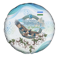 Uzbekistan Independence Day Spare Tire Cover Honor The Legacy Flying Eagle Plants National Emblem