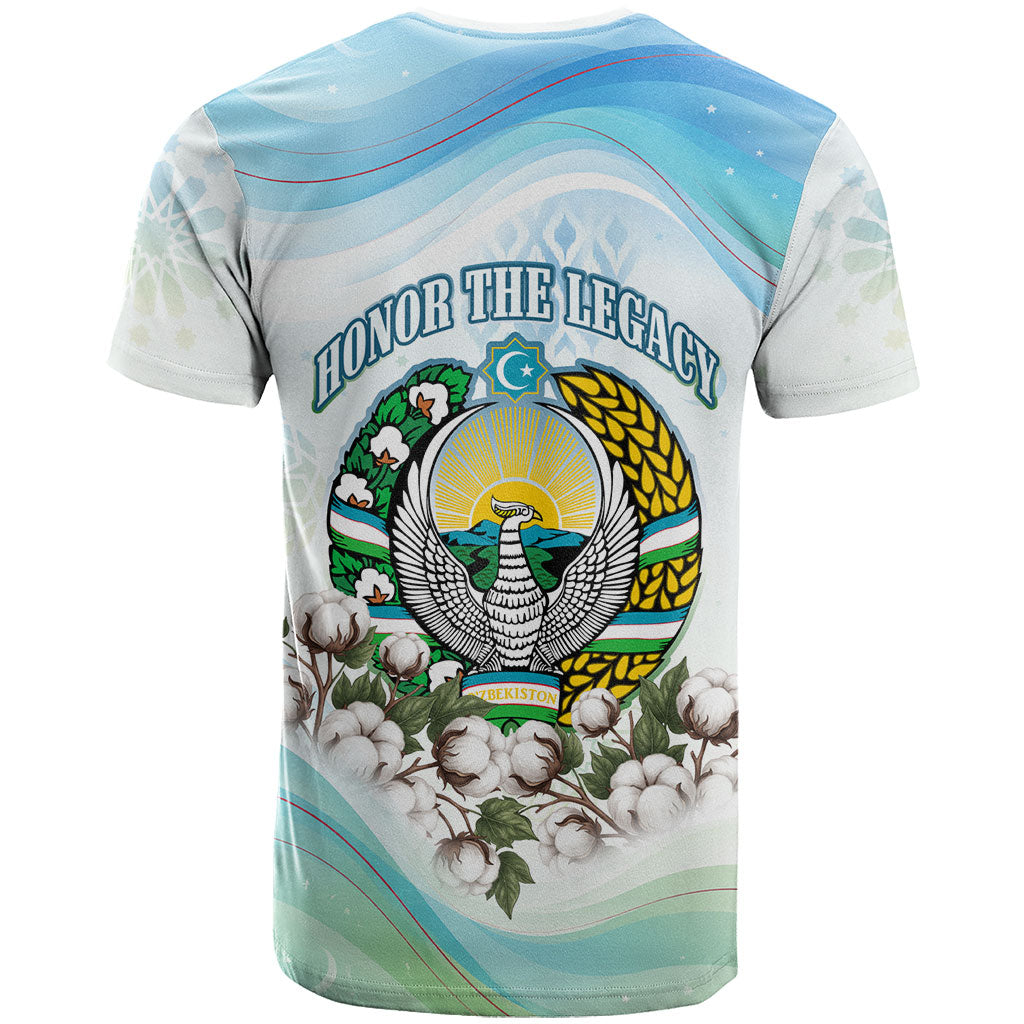 Uzbekistan Independence Day T Shirt Honor The Legacy Flying Eagle Plants National Emblem