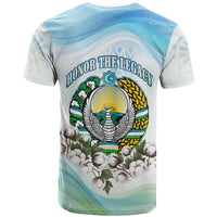 Uzbekistan Independence Day T Shirt Honor The Legacy Flying Eagle Plants National Emblem