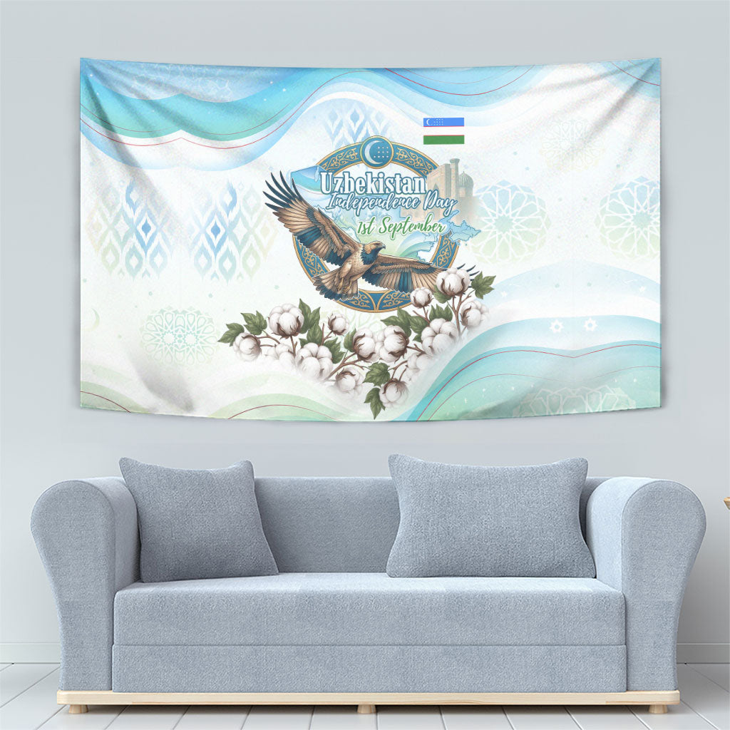 Uzbekistan Independence Day Tapestry Honor The Legacy Flying Eagle Plants National Emblem