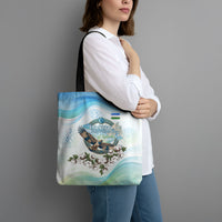 Uzbekistan Independence Day Tote Bag Honor The Legacy Flying Eagle Plants National Emblem
