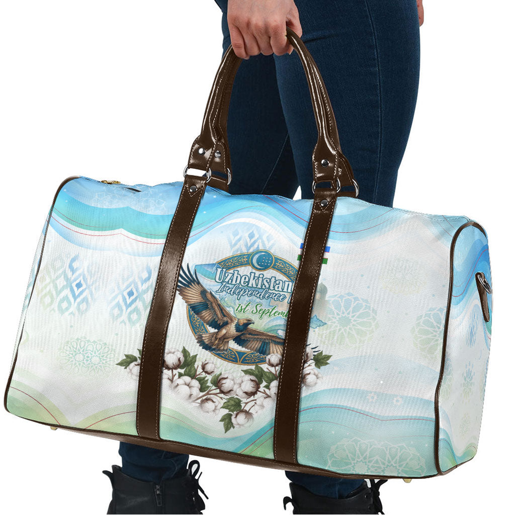 Uzbekistan Independence Day Travel Bag Honor The Legacy Flying Eagle Plants National Emblem