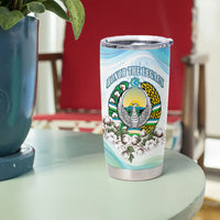 Uzbekistan Independence Day Tumbler Cup Honor The Legacy Flying Eagle Plants National Emblem
