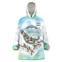Uzbekistan Independence Day Wearable Blanket Hoodie Honor The Legacy Flying Eagle Plants National Emblem