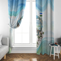 Uzbekistan Independence Day Window Curtain Honor The Legacy Flying Eagle Plants National Emblem