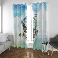 Uzbekistan Independence Day Window Curtain Honor The Legacy Flying Eagle Plants National Emblem