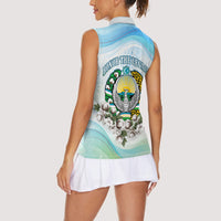 Uzbekistan Independence Day Women Sleeveless Polo Shirt Honor The Legacy Flying Eagle Plants National Emblem