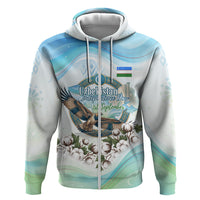 Uzbekistan Independence Day Zip Hoodie Honor The Legacy Flying Eagle Plants National Emblem