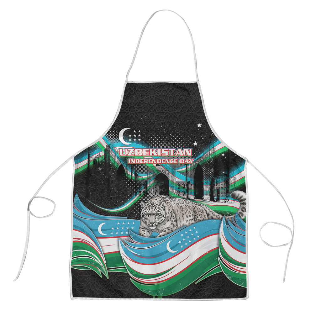 Uzbekistan Independence Day Apron Freedom Snow Leopard Minaret Architecture Flag
