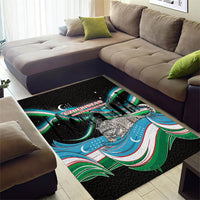 Uzbekistan Independence Day Area Rug Freedom Snow Leopard Minaret Architecture Flag