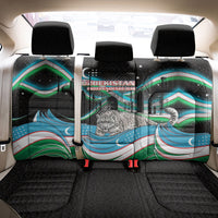 Uzbekistan Independence Day Back Car Seat Cover Freedom Snow Leopard Minaret Architecture Flag