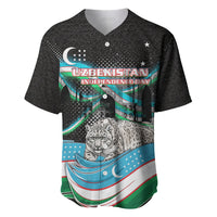 Uzbekistan Independence Day Baseball Jersey Freedom Snow Leopard Minaret Architecture Flag