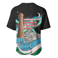 Uzbekistan Independence Day Baseball Jersey Freedom Snow Leopard Minaret Architecture Flag