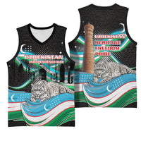 Uzbekistan Independence Day Basketball Jersey Freedom Snow Leopard Minaret Architecture Flag