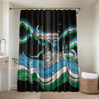 Uzbekistan Independence Day Bathroom Set Freedom Snow Leopard Minaret Architecture Flag