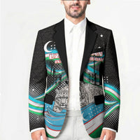 Uzbekistan Independence Day Blazer Freedom Snow Leopard Minaret Architecture Flag