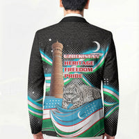 Uzbekistan Independence Day Blazer Freedom Snow Leopard Minaret Architecture Flag