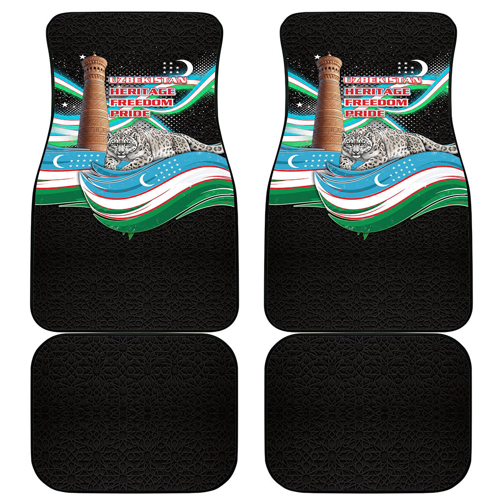 Uzbekistan Independence Day Car Mats Freedom Snow Leopard Minaret Architecture Flag