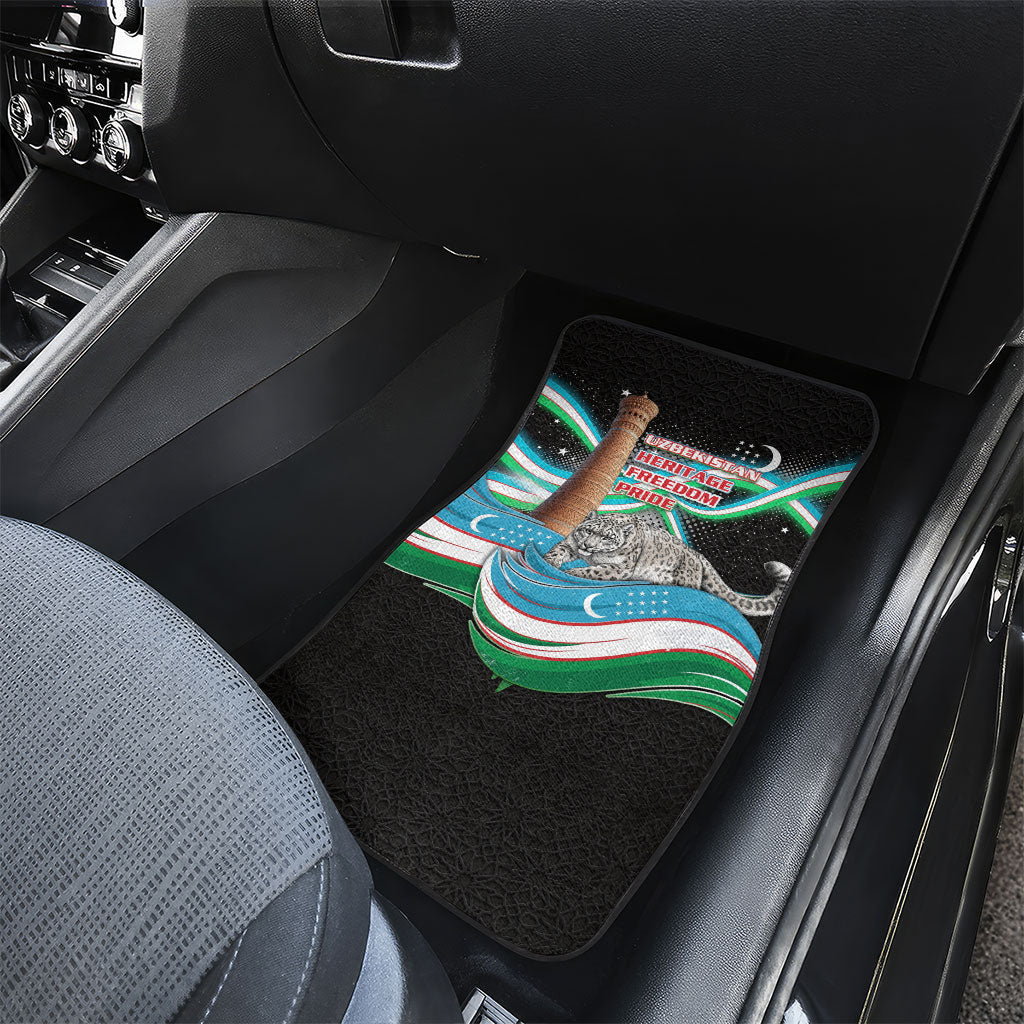 Uzbekistan Independence Day Car Mats Freedom Snow Leopard Minaret Architecture Flag