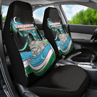 Uzbekistan Independence Day Car Seat Cover Freedom Snow Leopard Minaret Architecture Flag