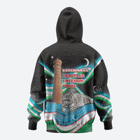 Uzbekistan Independence Day Hoodie Freedom Snow Leopard Minaret Architecture Flag