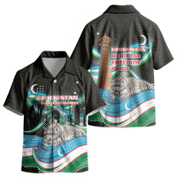 Uzbekistan Independence Day Kid Hawaiian Shirt Freedom Snow Leopard Minaret Architecture Flag