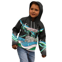 Uzbekistan Independence Day Kid Hoodie Freedom Snow Leopard Minaret Architecture Flag