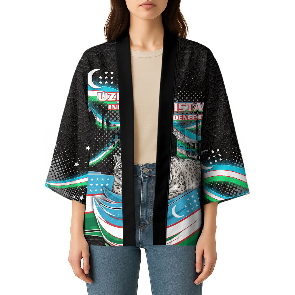 Uzbekistan Independence Day Kimono Freedom Snow Leopard Minaret Architecture Flag