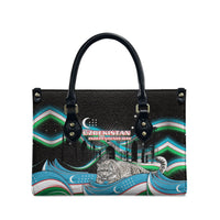 Uzbekistan Independence Day Leather Bag Freedom Snow Leopard Minaret Architecture Flag