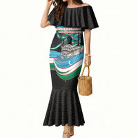 Uzbekistan Independence Day Mermaid Dress Freedom Snow Leopard Minaret Architecture Flag