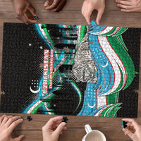 Uzbekistan Independence Day Puzzle Freedom Snow Leopard Minaret Architecture Flag