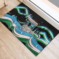 Uzbekistan Independence Day Rubber Doormat Freedom Snow Leopard Minaret Architecture Flag