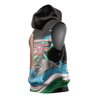 Uzbekistan Independence Day Sleeveless Hoodie Freedom Snow Leopard Minaret Architecture Flag